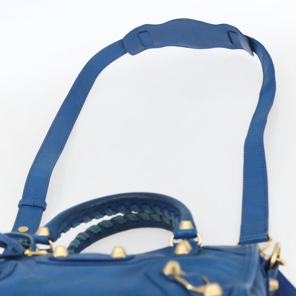 BALENCIAGA Giant Mini City Hand Bag Leather 2way Blue Gold 309544 Auth am10173V - Picture 14 of 16